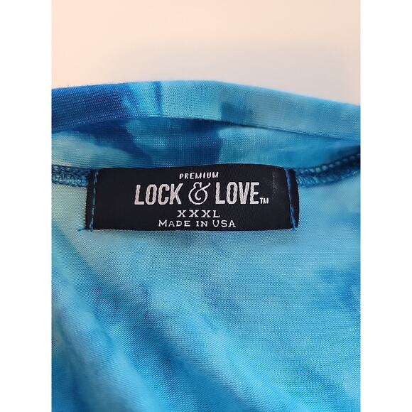 Lock & Love Aqua Blue Tie Dye Open Trapeze Cardigan Women's Plus 3XL Stretch - Picture 11 of 12